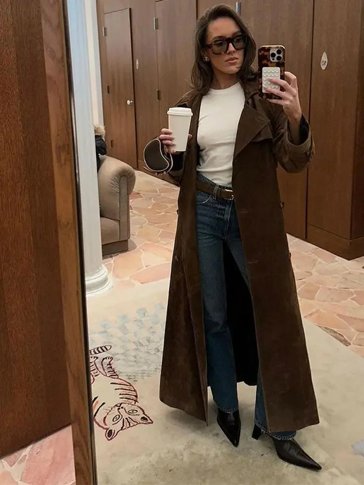 ChiaraSeta Lang Vegansk Læderjakke Til Damer