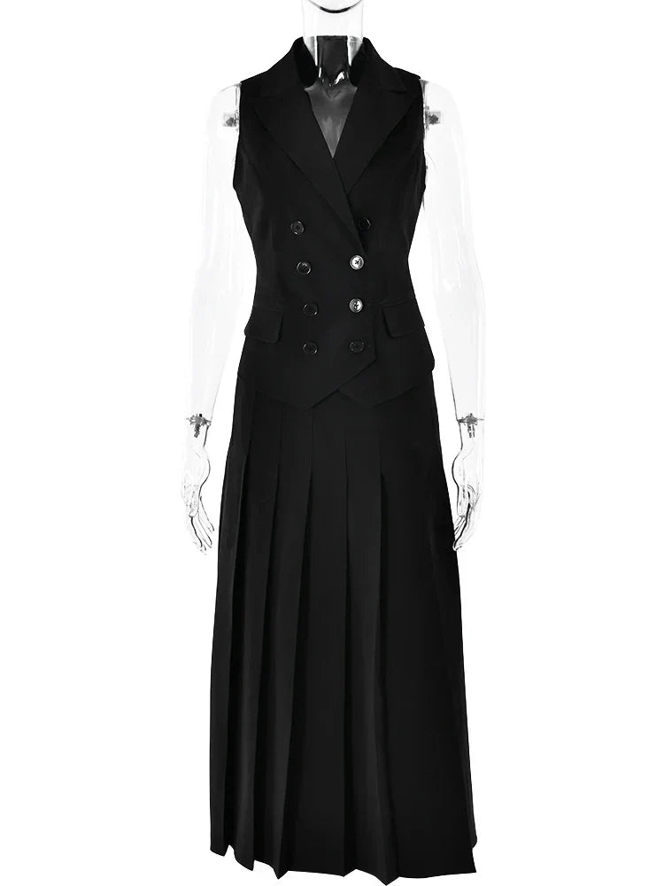 ValentinaGreco Plisseret Nederdel Kostume To-delte Sæt Til Kvinder