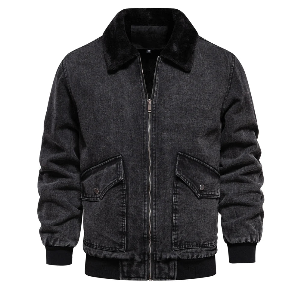 Lorenzo – Herre Denimjakke med Blød Sherpa Foring