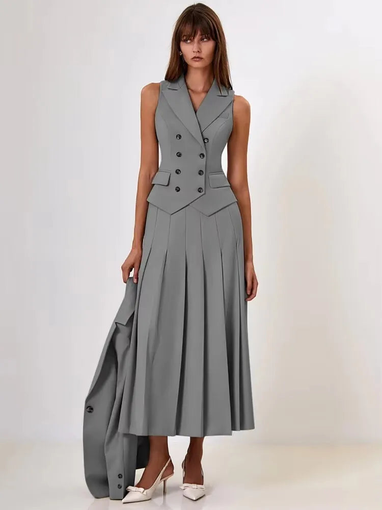 ValentinaGreco Plisseret Nederdel Kostume To-delte Sæt Til Kvinder