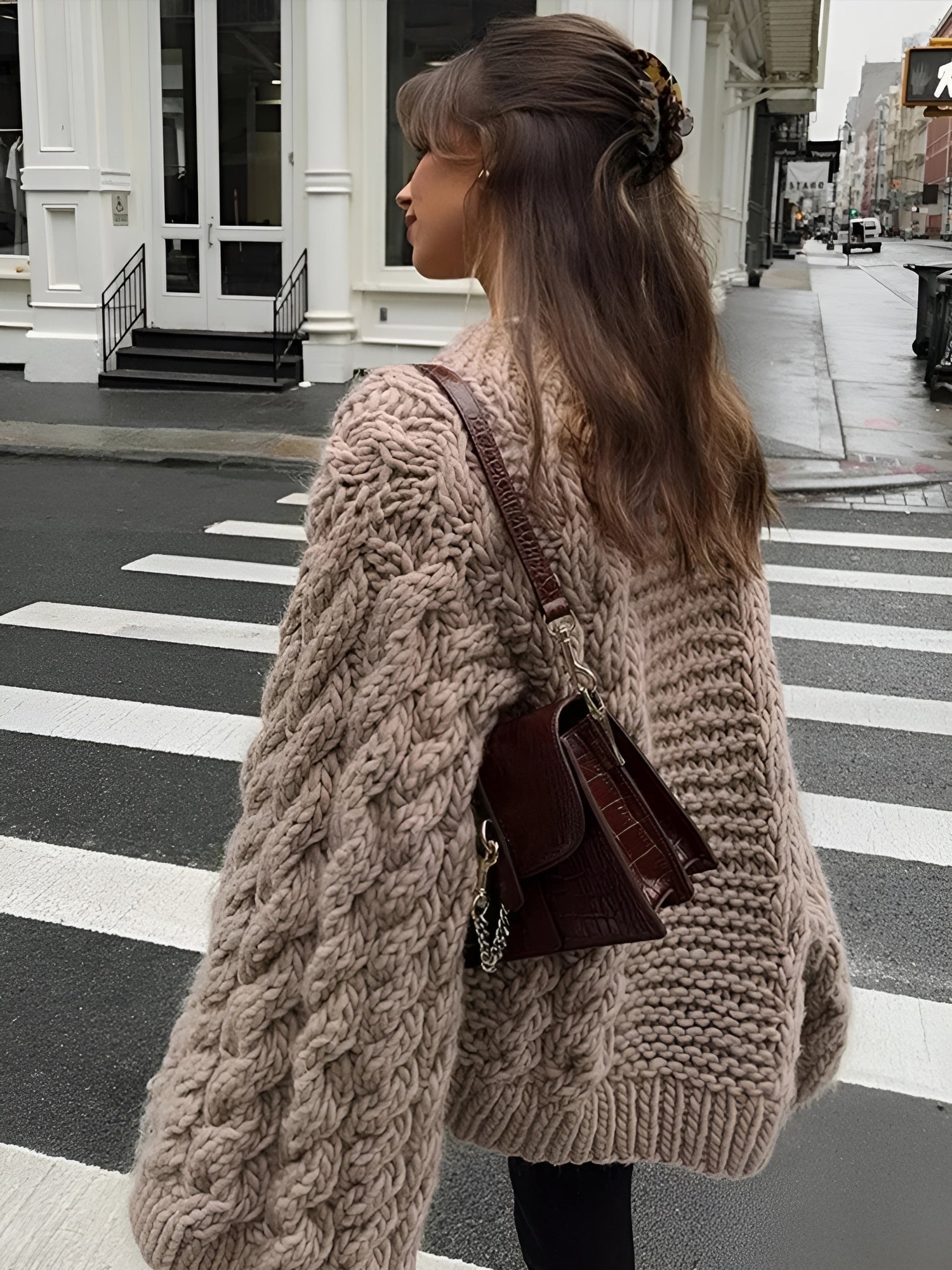 Amélie – Komfortabel Oversize Strikket Damecardigan
