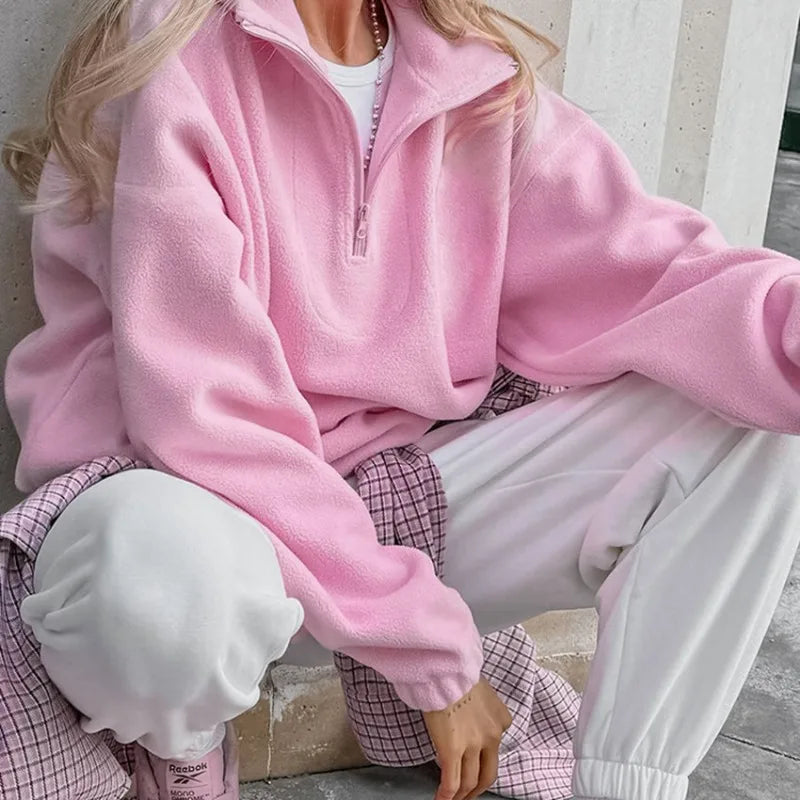 Lisanne – Komfortabel Half-Zip Sweater til Kvinder