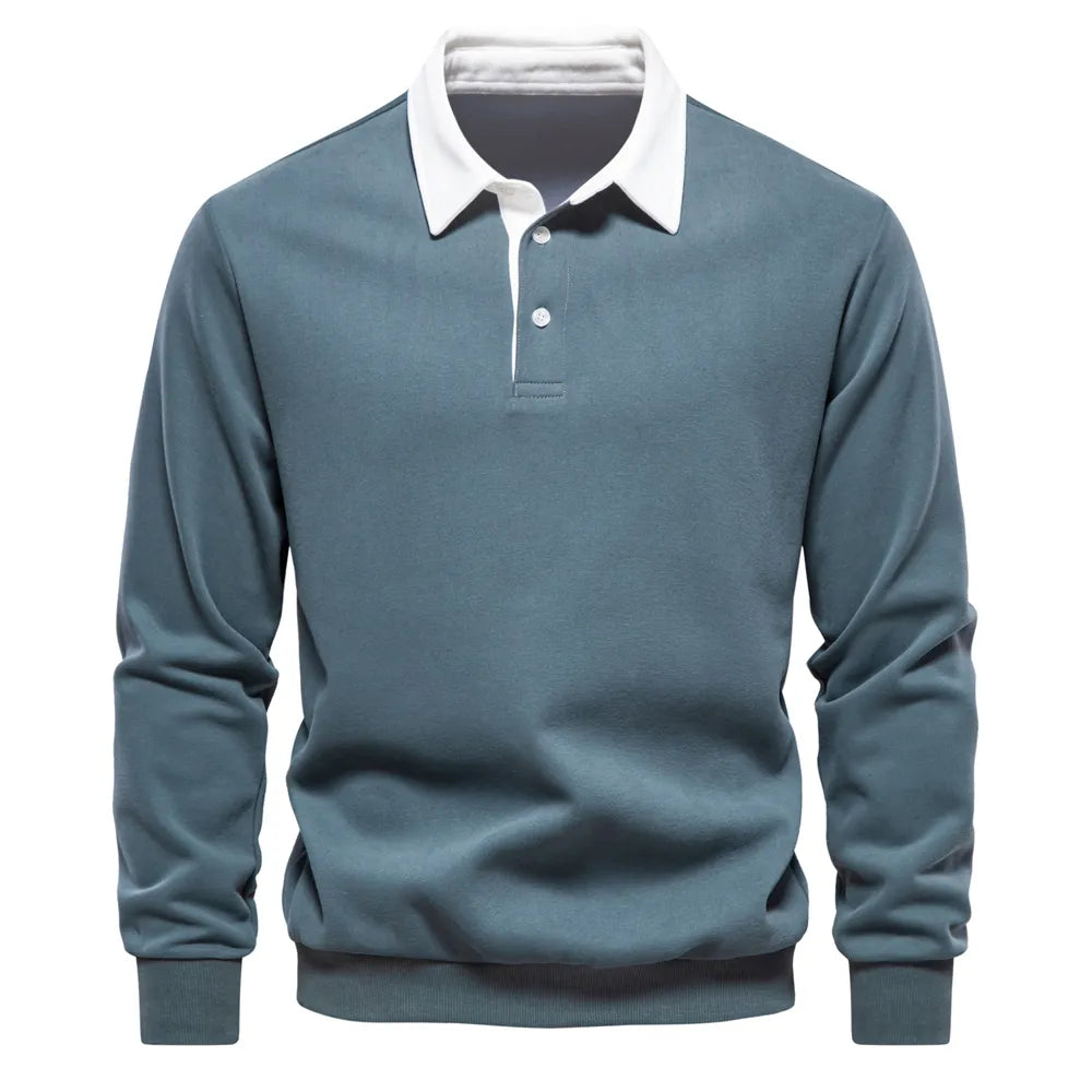 StefanoBarcelli Langærmet Poloshirt til Mænd