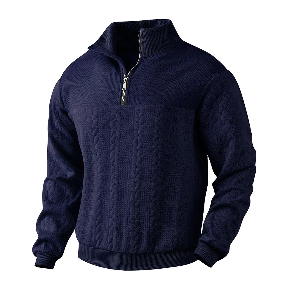 Lorenzo – Herretrøje med Afslappet Pasform og Stilfuld Quarter-Zip