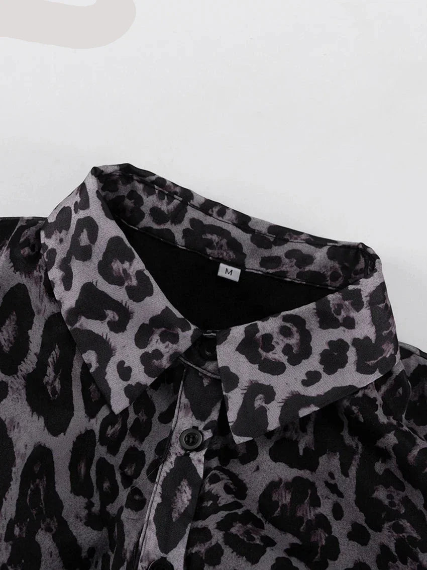 MirellaGalli Minikjole Med Leopardprint Og Plissering Til Kvinder