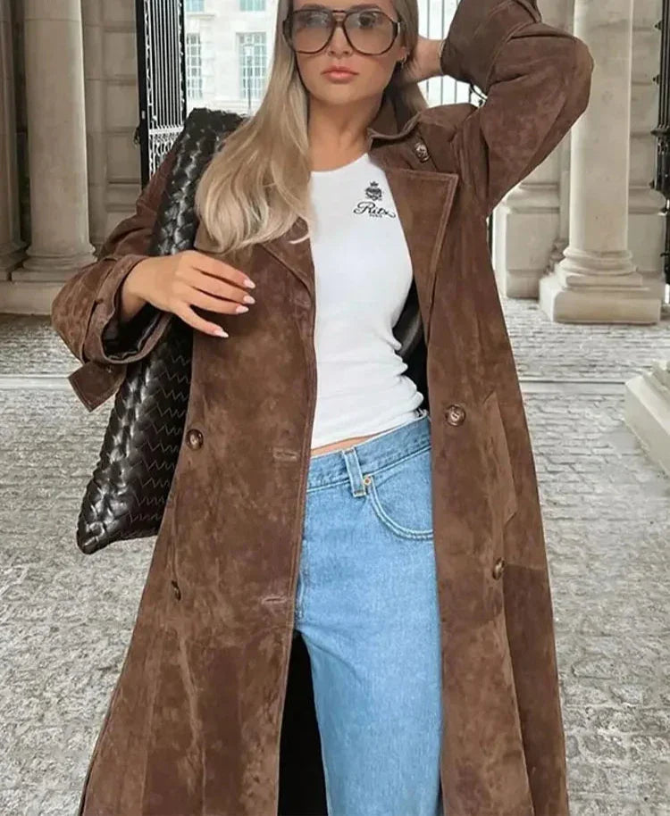 ChiaraSeta Lang Vegansk Læderjakke Til Damer