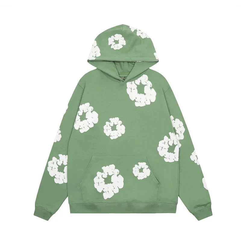 ModaDenimo - Viral denim unisex floral hoodie