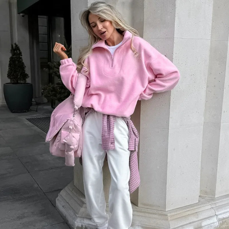 Lisanne – Komfortabel Half-Zip Sweater til Kvinder