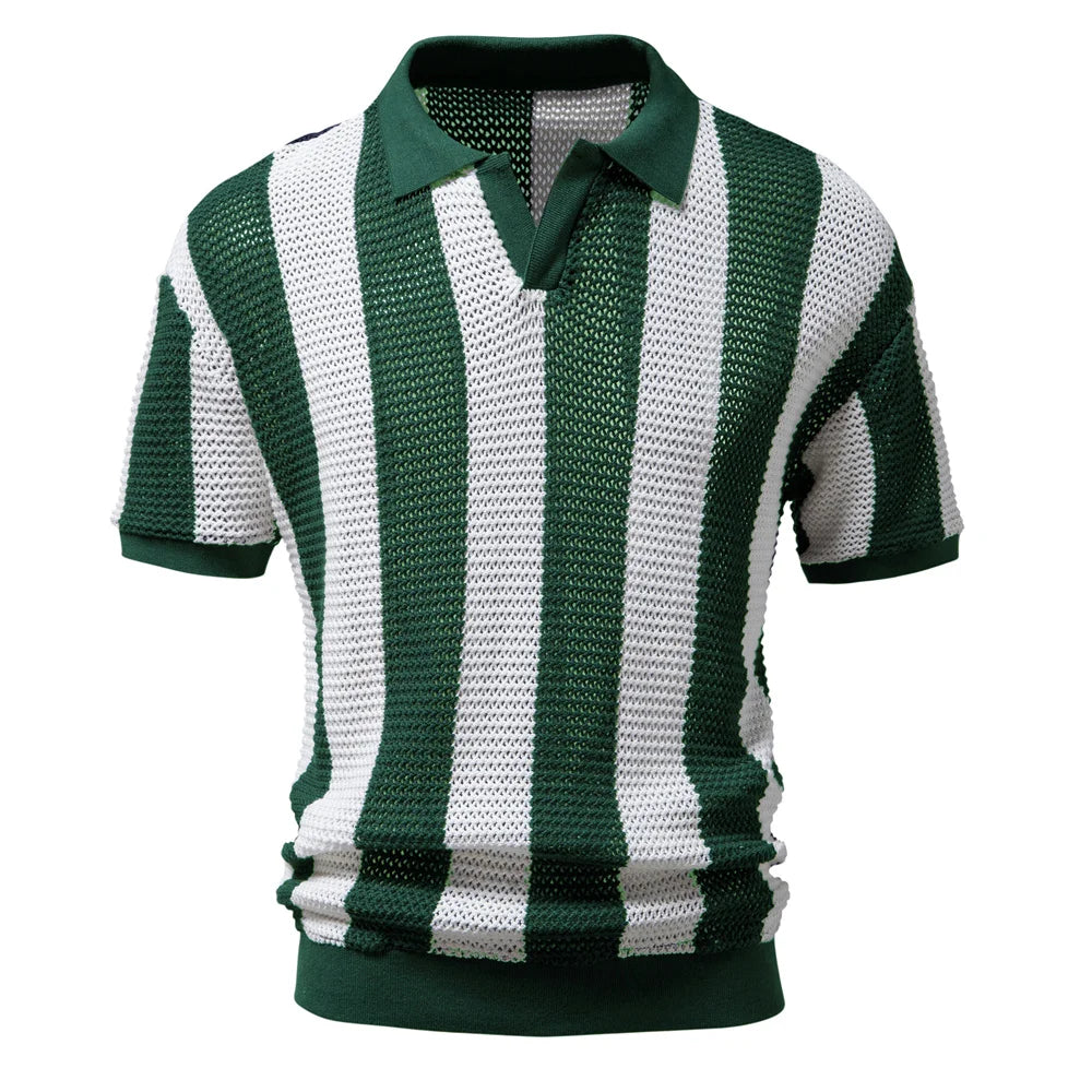Enzo – Retro Mesh Strikket Herrepolo