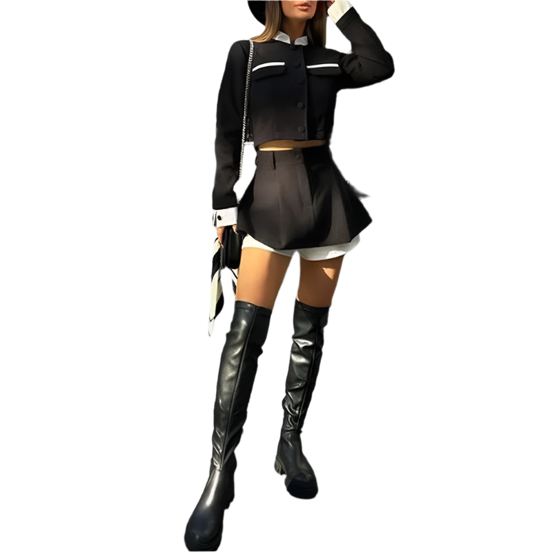 Sofia – Stilfuldt To-Delte Tweed Sæt til Kvind