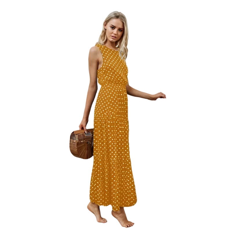 Isabella – Bohemeærmeløs Chiffonkjole til Kvinder