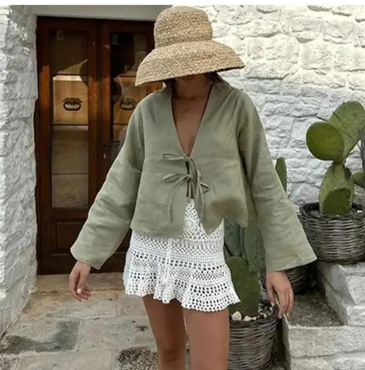 ValentinaRicci top med sløjfelukning til kvinder