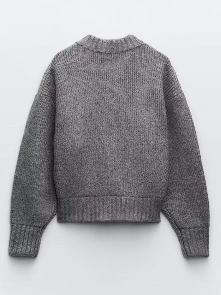 Isabella – Klassisk Kvinders Strikket Vest med Cardigan-look