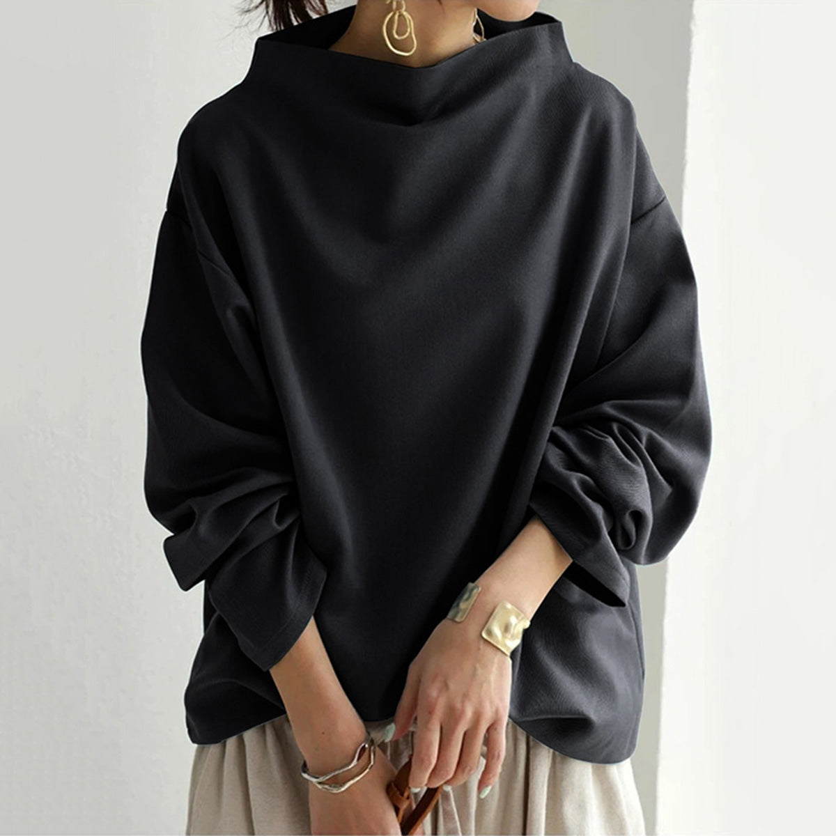 Sophia – Elegant Løstsiddende Damebluse i Bomuld