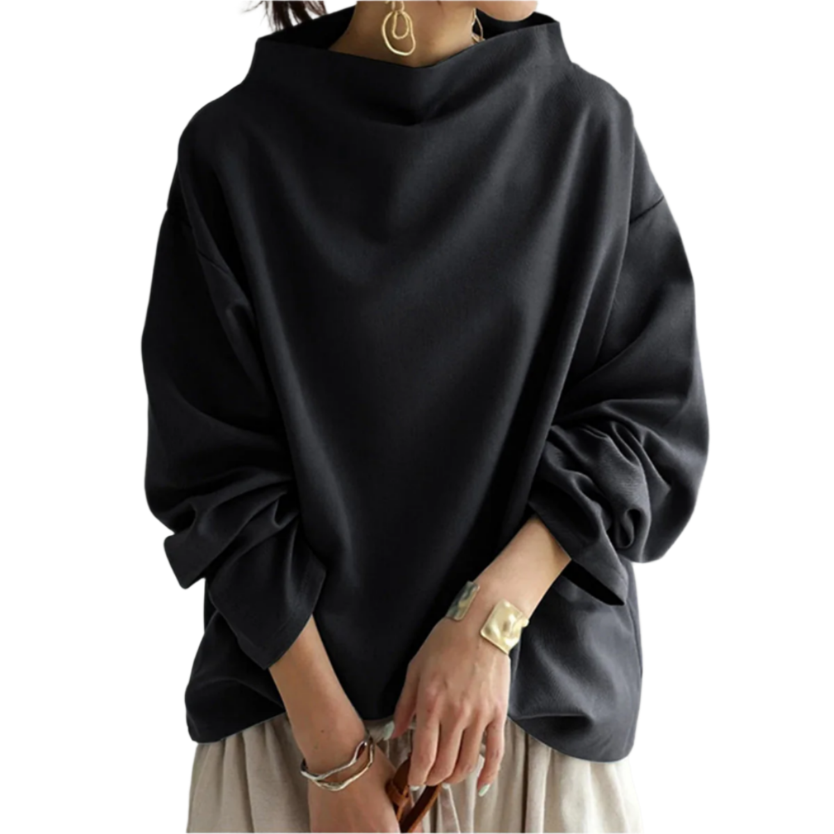 Sophia – Elegant Løstsiddende Damebluse i Bomuld