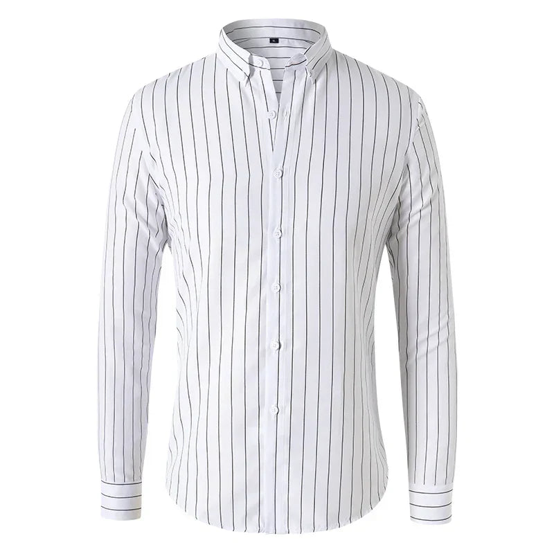 Colvani – Stribet Slim Fit Skjorte til Mænd