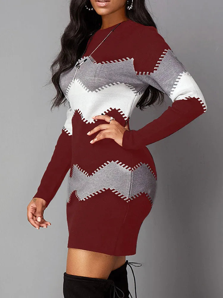 EmiliaConti Langærmet strikket kjole