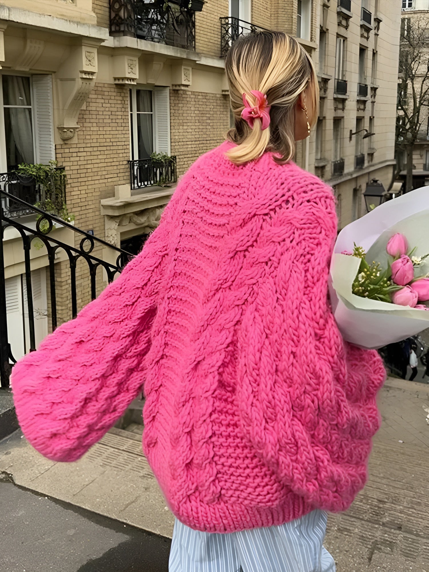 Amélie – Komfortabel Oversize Strikket Damecardigan