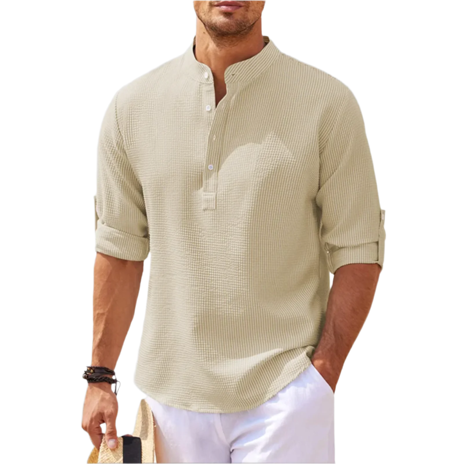 Lorenzo – Stretch-Fit Herre Henley Skjorte