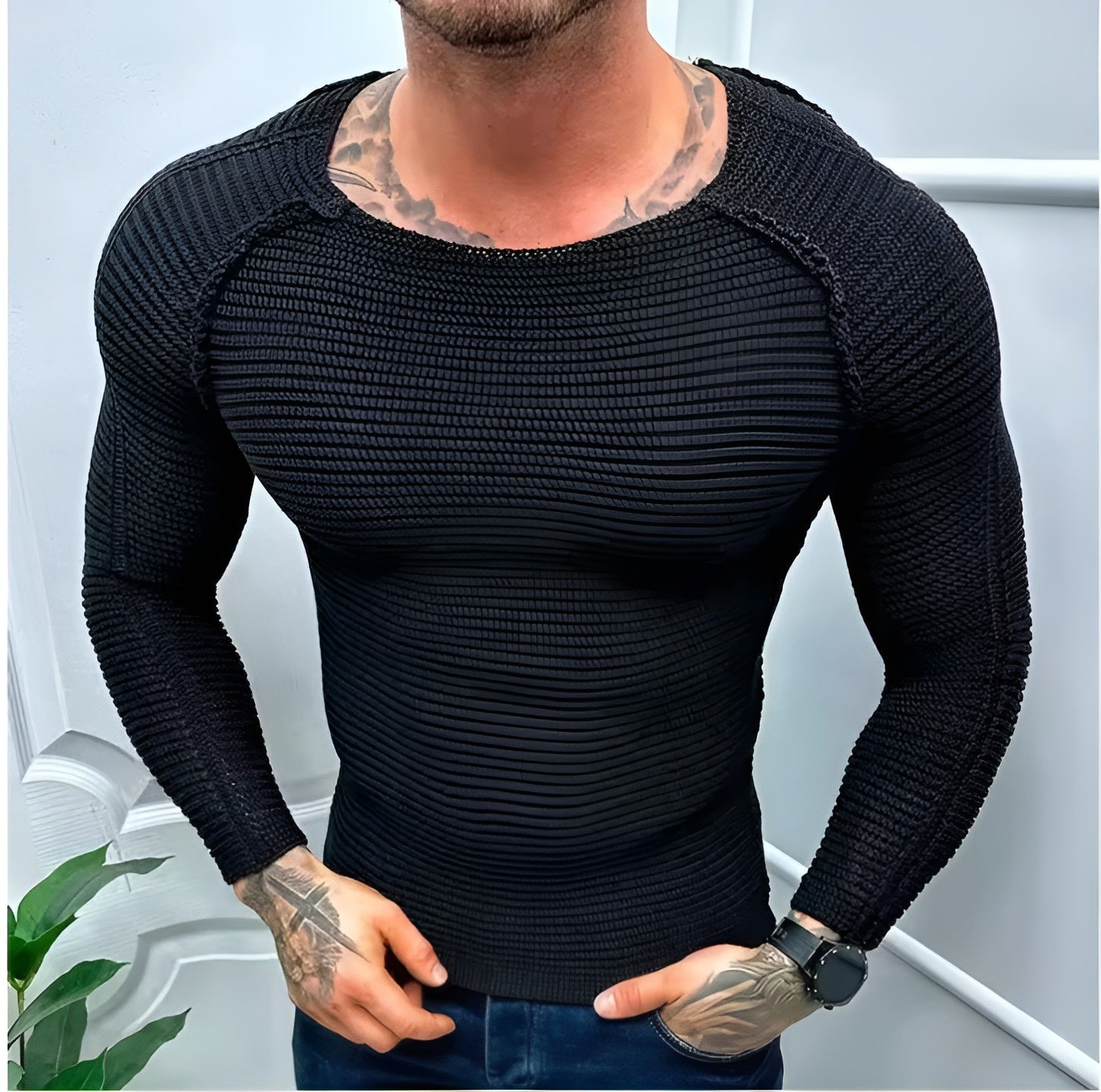 Emiliano – Patchwork Herre Casual Trøje