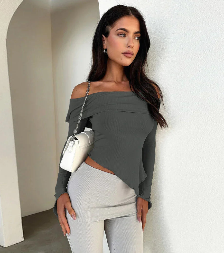Isabella – Kvinders Slim Fit Off-Shoulder Bluse