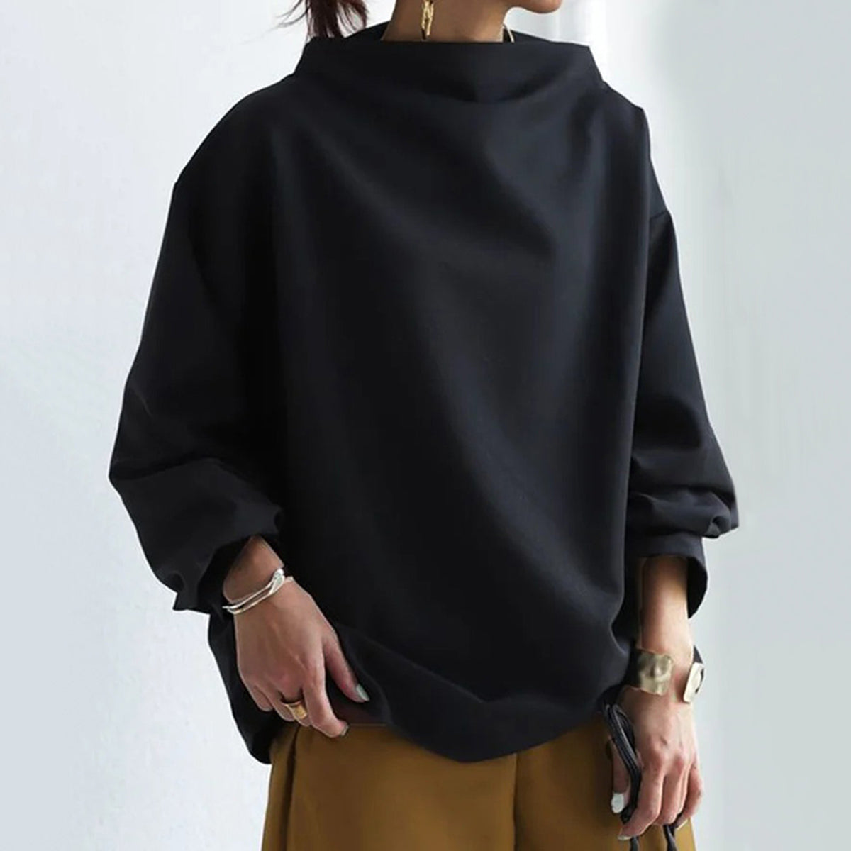 Sophia – Elegant Løstsiddende Damebluse i Bomuld