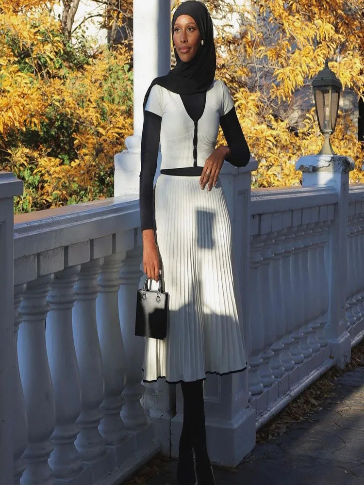 MariaFiorelli Trim Sweater Nederdel Sæt