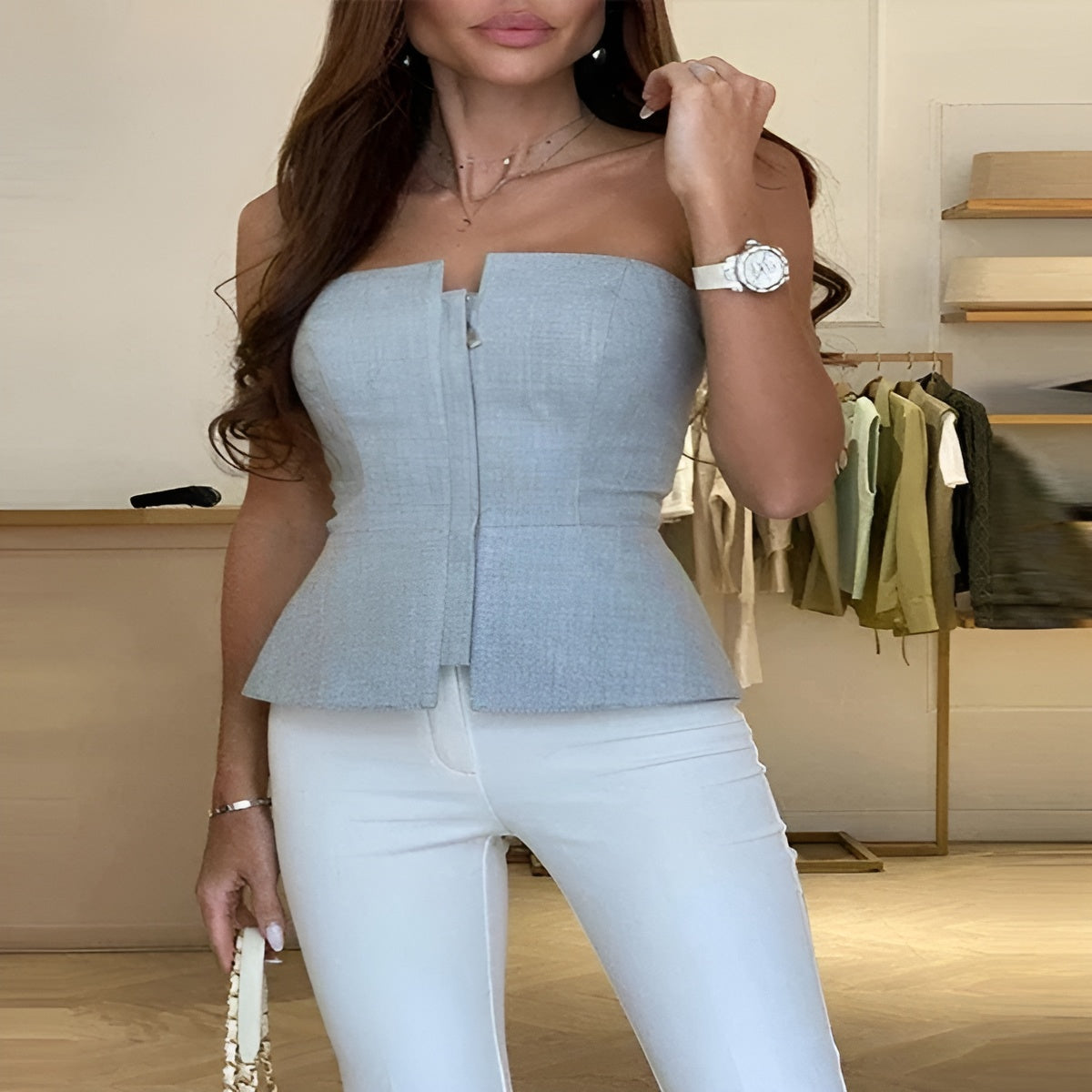 Chiara – Åndbar Ærmeløs Sommertop til Kvinder