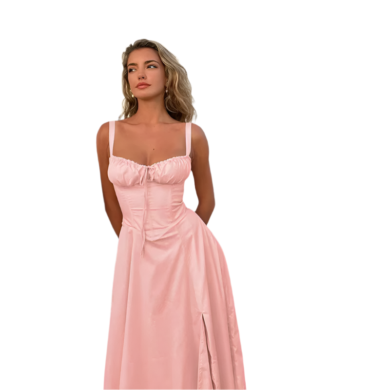 Clara – Snøre Sommerkjole med Blomsterprint til Kvinder