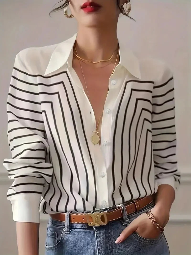 AntonioVecchi Elegant skjorte med stribet print