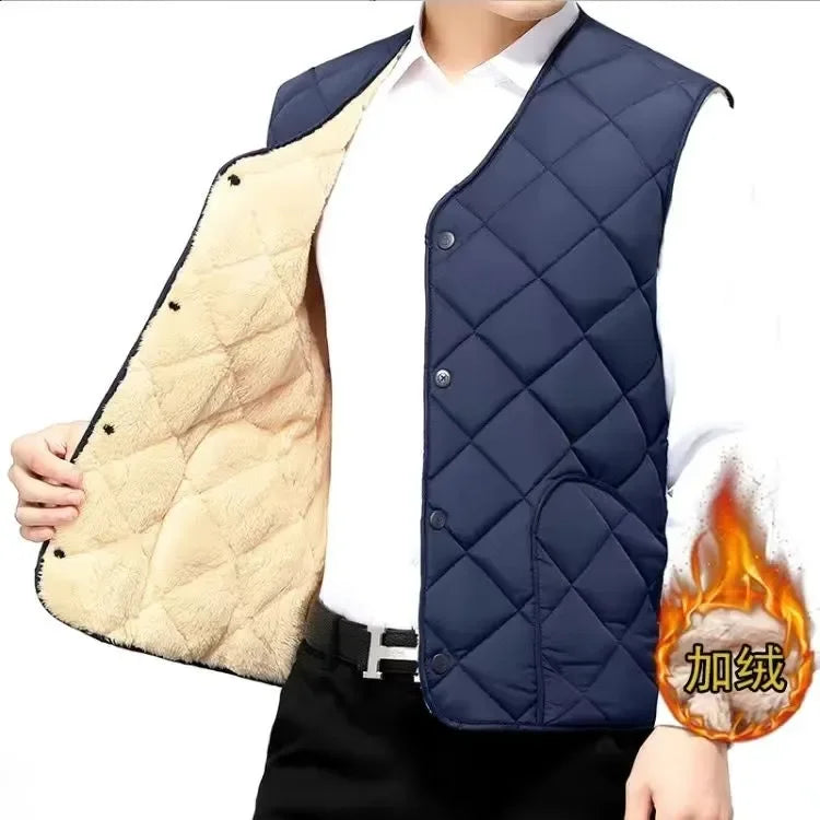 Lorenzo – Varm Fleece Vest til Mænd med Løs Pasform