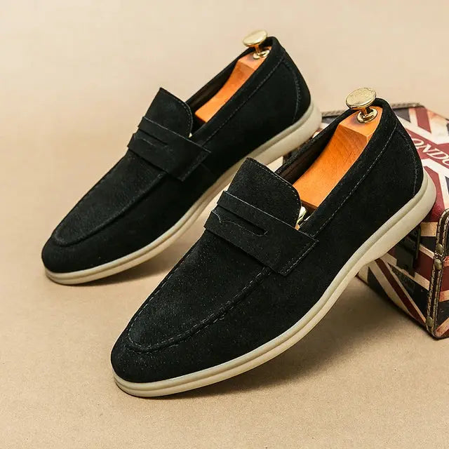 AldoRossetti suede loafers med stropper
