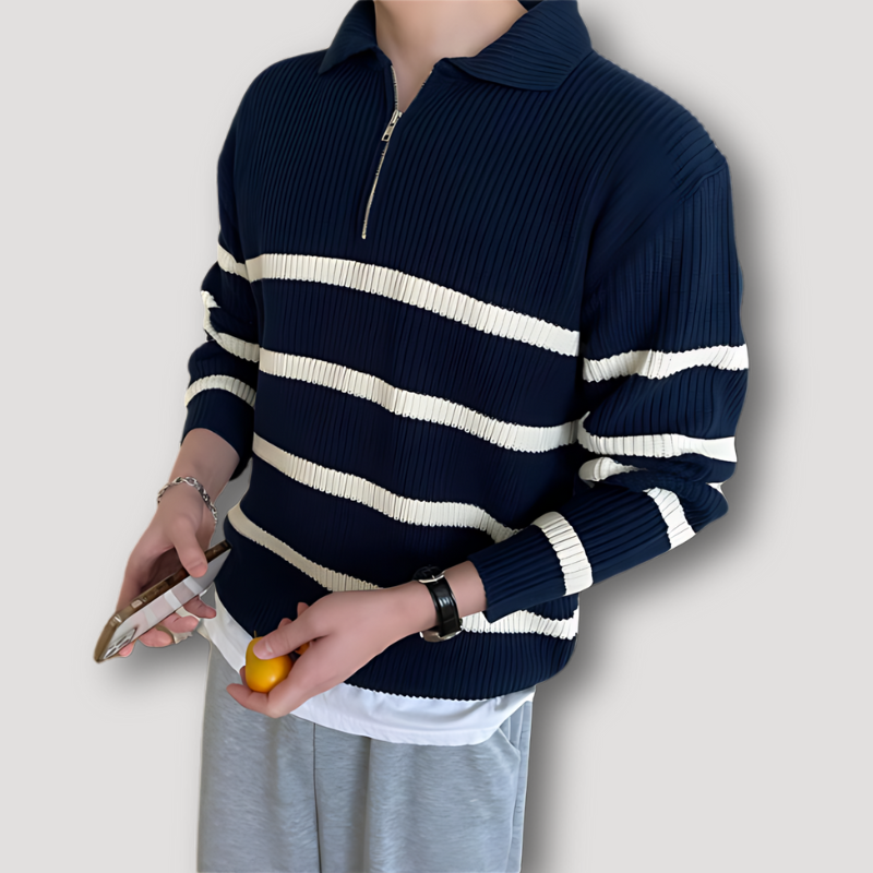 MatteoFerri Sweater Med Kvart Lynlås Til Mænd