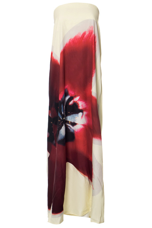 Isabella – Stropløs Maxi Kjole til Kvinder med Blomsterprint