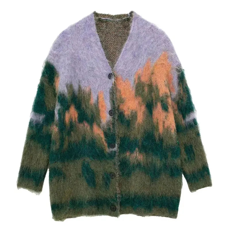 IsabellaChic Stilfuld vintage V-hals frakke til kvinder