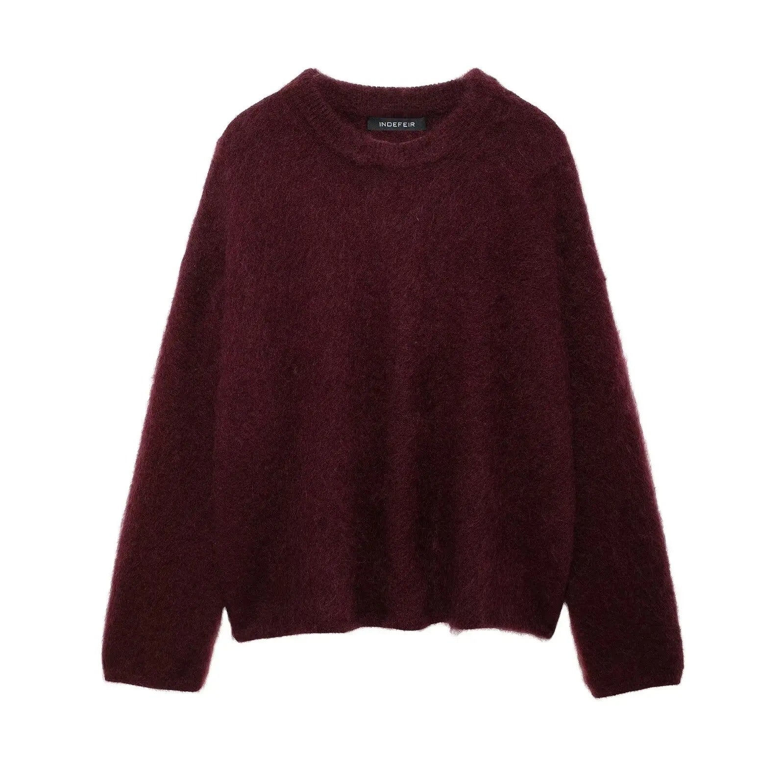 Giulia – Blødstrikket Dame Sweater i Dyb Rød