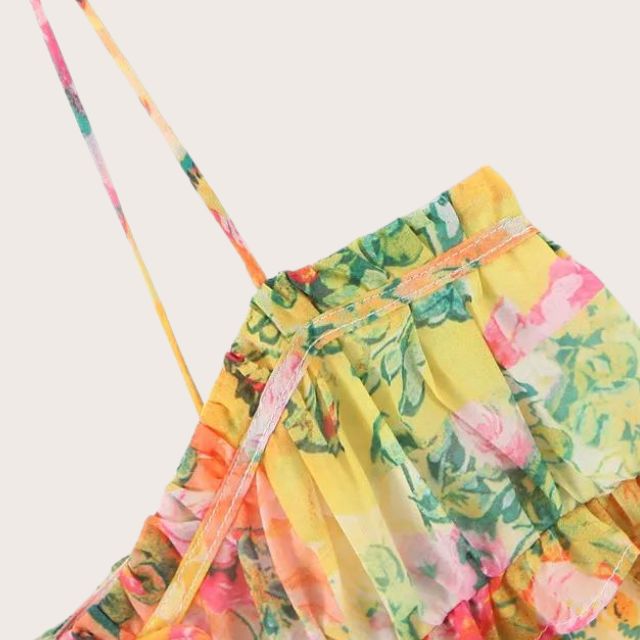 Miora | Solrig solkjole med blomster