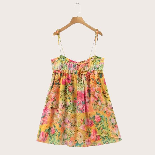 Miora | Solrig solkjole med blomster