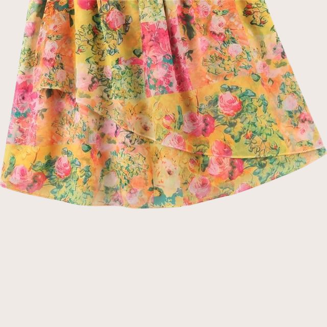 Miora | Solrig solkjole med blomster