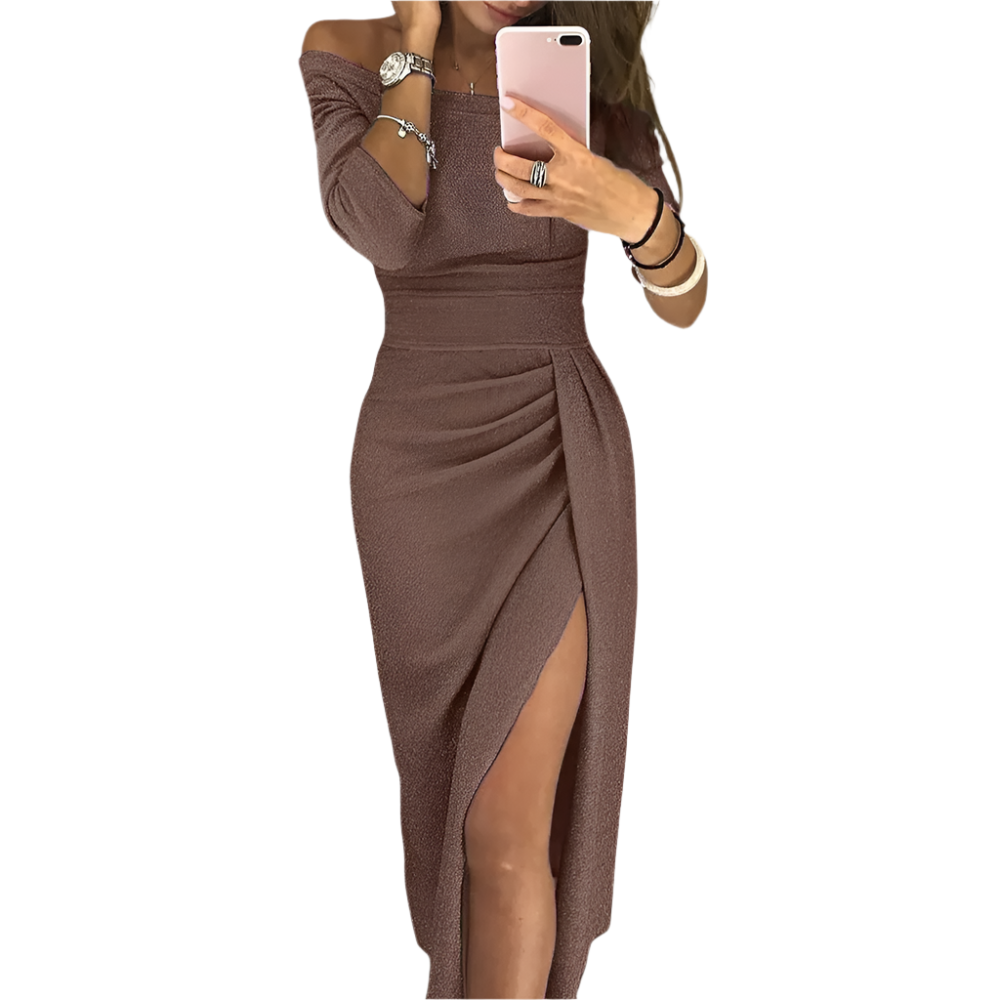 Isabella – Off-Shoulder Glitter Aftenkjole til Kvinder