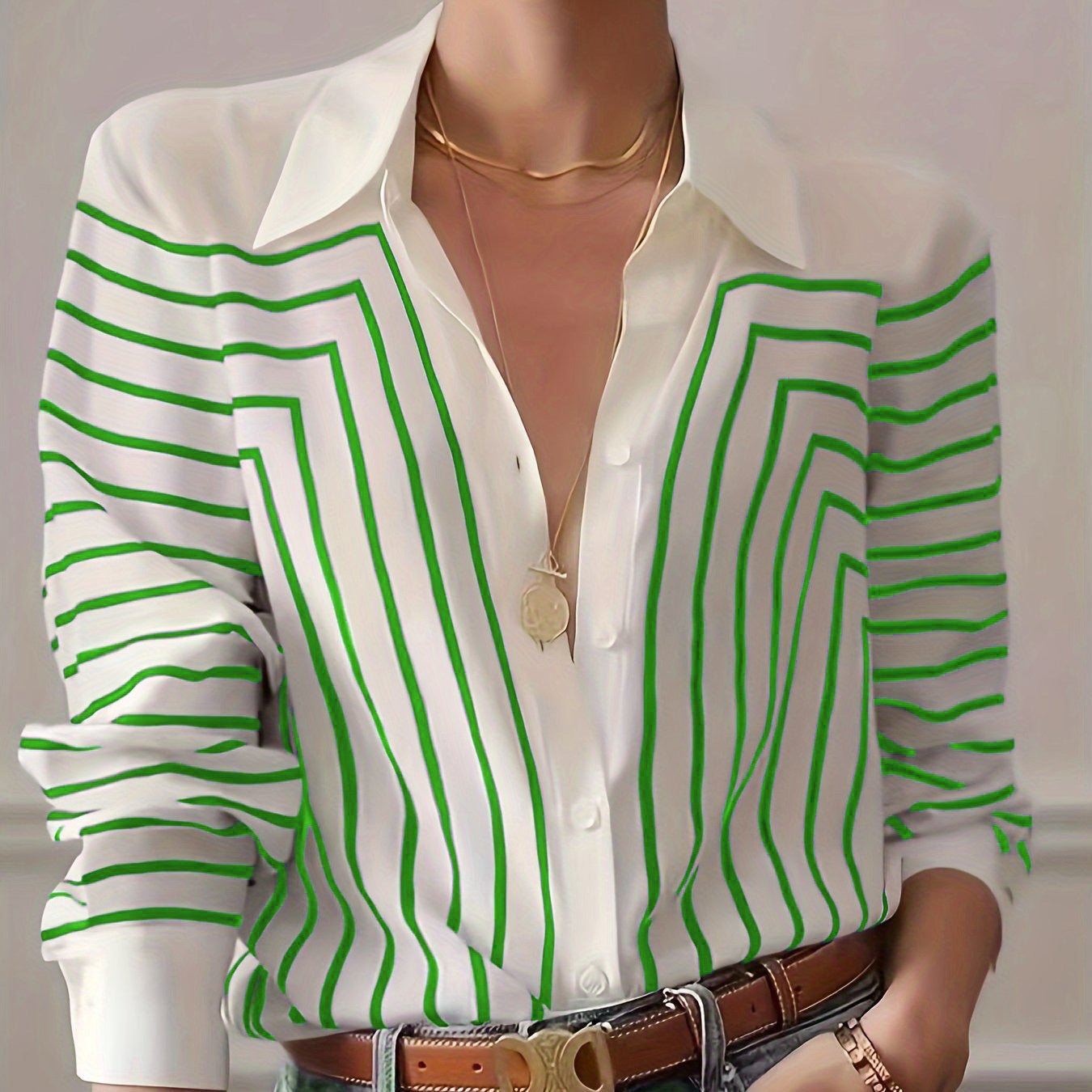 AntonioVecchi Elegant skjorte med stribet print