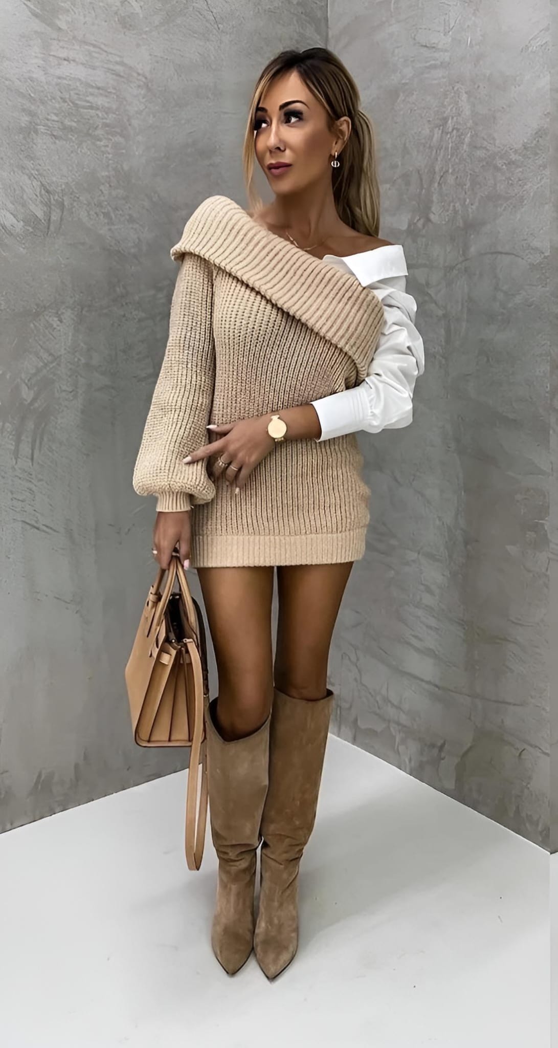 MaxiDress | Slankt ærme Elegant Flow