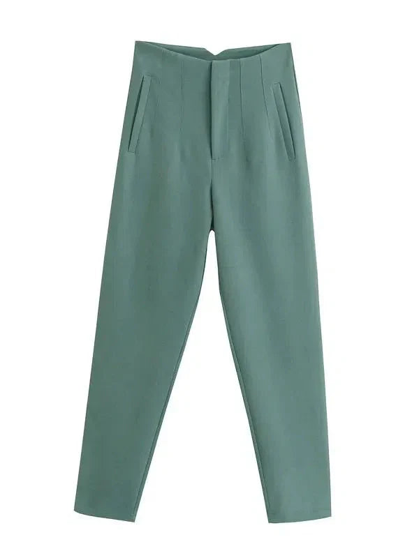 VincenzoRicci Chic Straight Trousers Vintage Bukser Til Kvinder