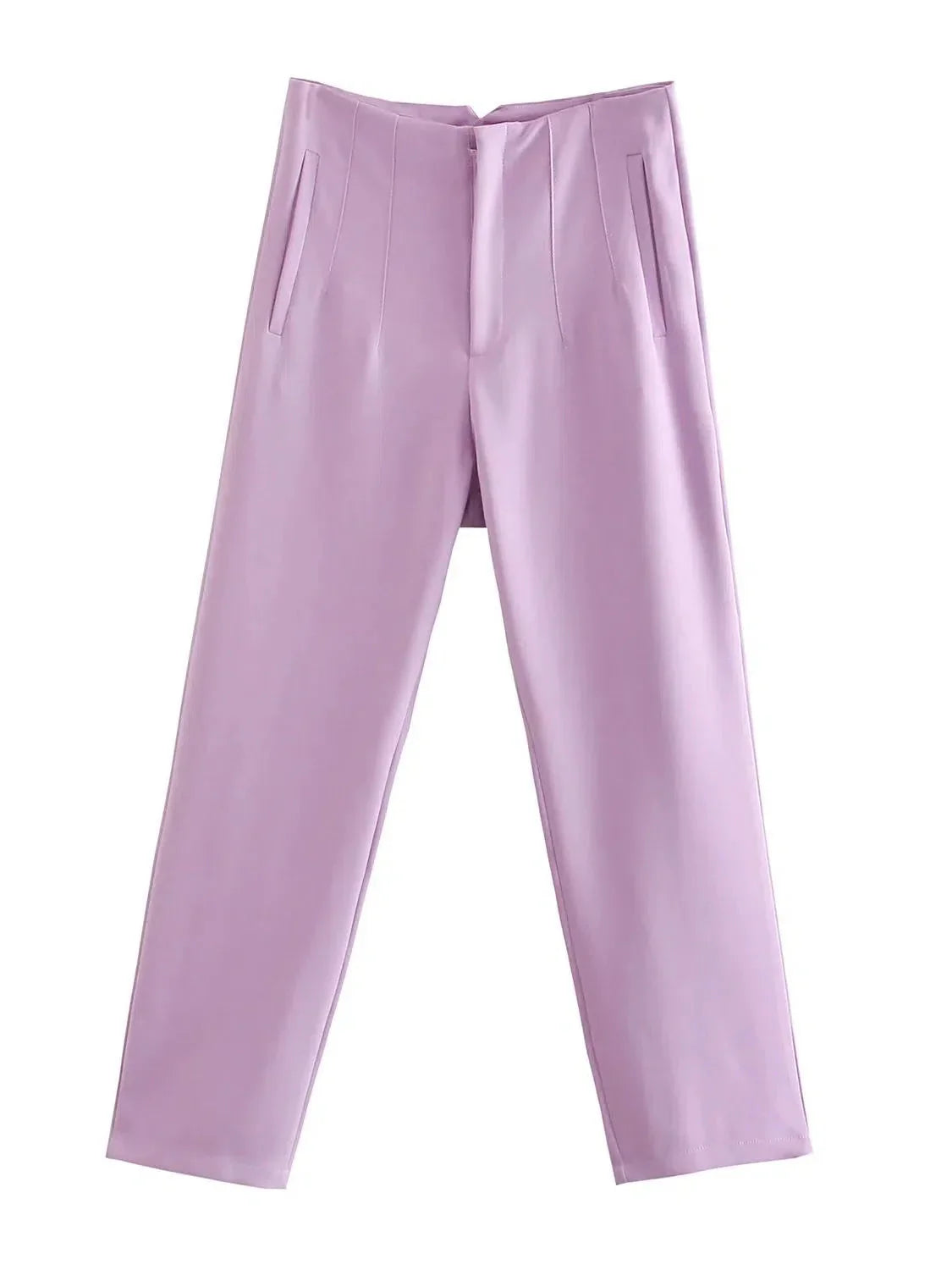 VincenzoRicci Chic Straight Trousers Vintage Bukser Til Kvinder