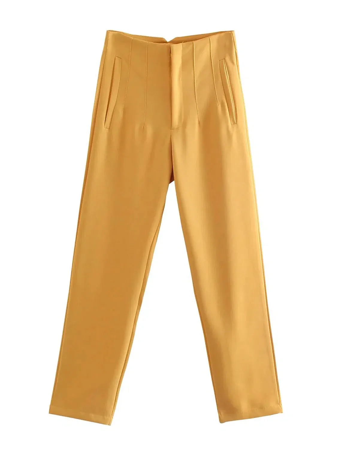 VincenzoRicci Chic Straight Trousers Vintage Bukser Til Kvinder