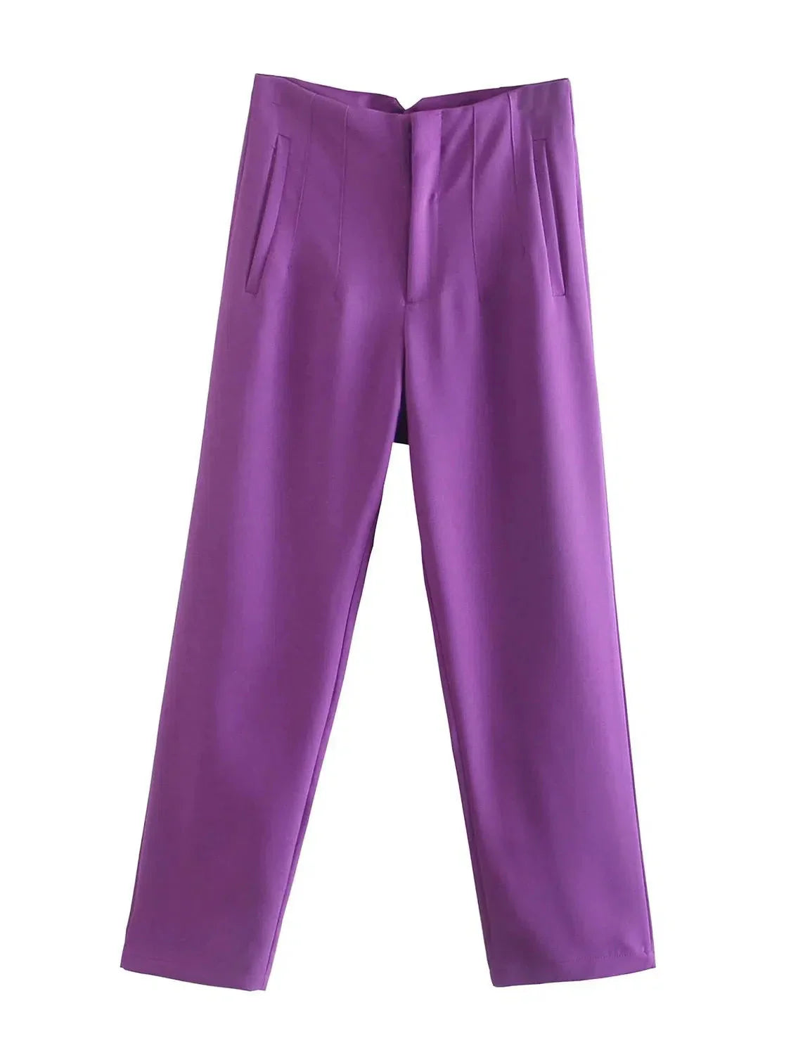VincenzoRicci Chic Straight Trousers Vintage Bukser Til Kvinder