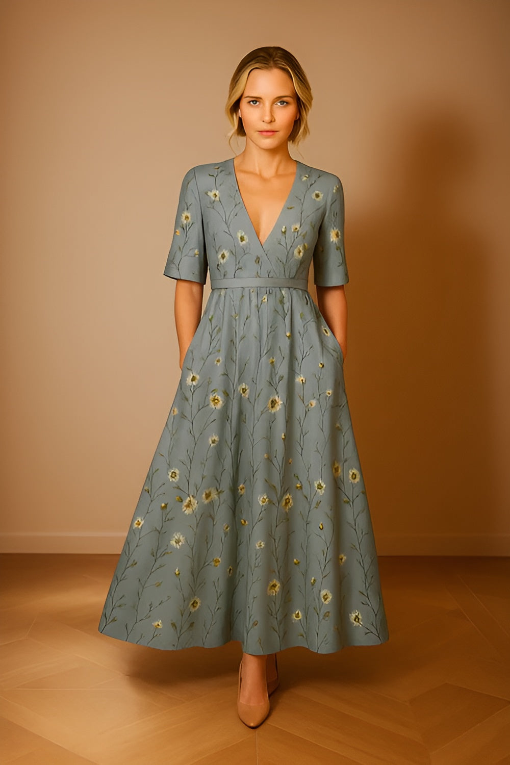 Isabella – Blomstret Sommerkjole til Kvinder