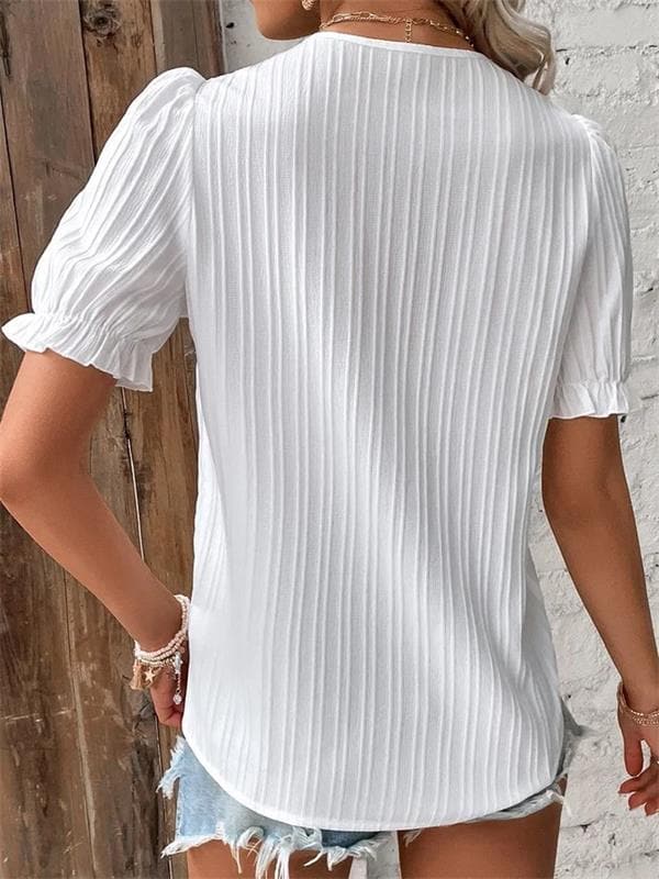 ElenaStilo™ Elegant ensfarvet skjorte
