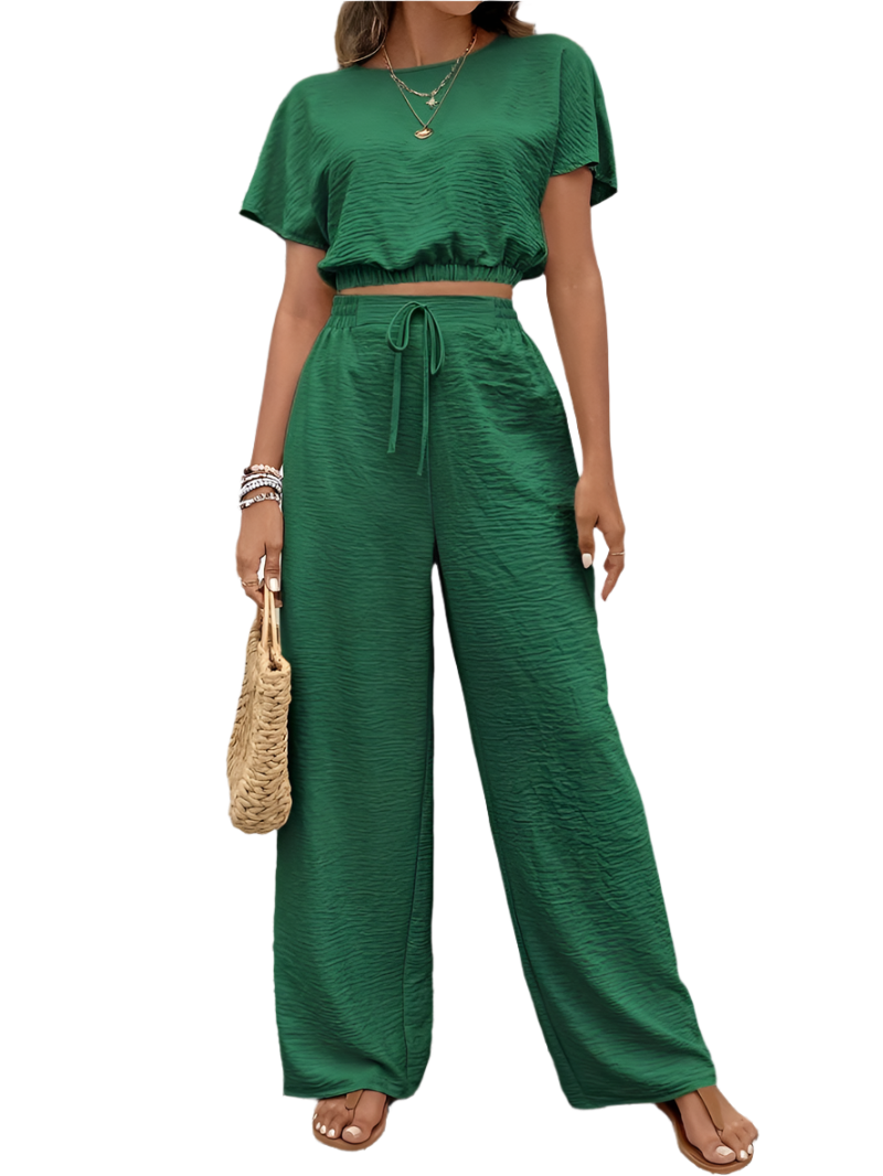 Elena – Todelt Lounge-sæt til Kvinder med Flagermusærmer