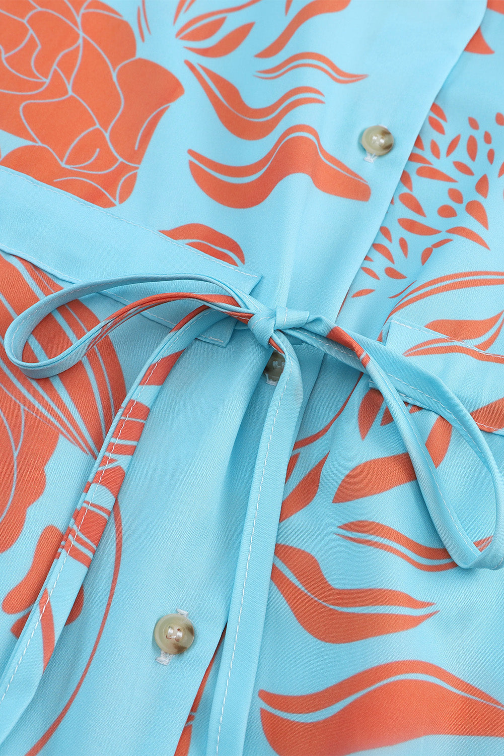 LiviaCaruso Printet kjole med V-udskæring og løbegang